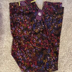 Gloria Vanderbilt "Jessa" Multicolor Floral Curvy Skinny Leg Mid-Rise Jeans NWT